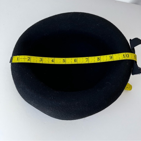 Women’s Black Wool Felt Hat Breton Roller Cloche Vintage - Picture 8 of 10